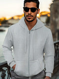 Casual Regular Fit Waffle Jacket Jackets coofandy Gray S