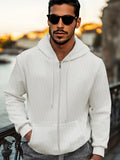 Casual Regular Fit Waffle Jacket Jackets coofandy White S
