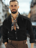 Essential Basic Solid Cotton Shirt Shirts coofandy Black S
