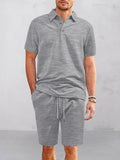 Comfort Fit Jacquard Textured 2-Piece Set