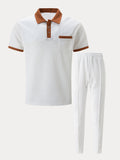 Lässiges Waffel-Poloshirt-Set