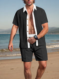 Casual Waffle Contrast 2-Piece Set