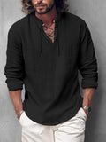 Leisure Tie Front Cotton Shirt