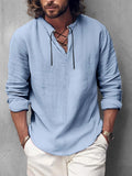 Leisure Tie Front Cotton Shirt