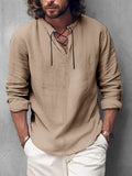 Leisure Tie Front Cotton Shirt