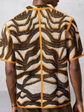 Trendy Openwork Crochet Knit Shirt