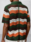 Trendy Openwork Crochet Knit Shirt