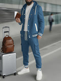Sporty Hooded Jacket Pants Set