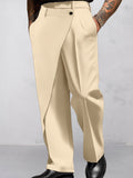Modern Asymmetric Patchwork Suit Pants