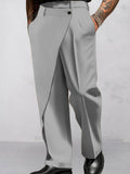 Modern Asymmetric Patchwork Suit Pants