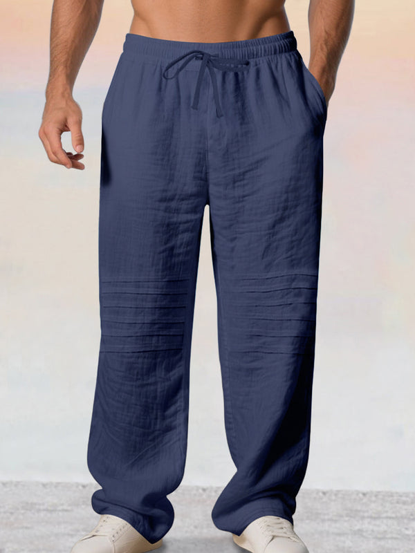 Casual 100% Cotton Drawstring Waist Pants