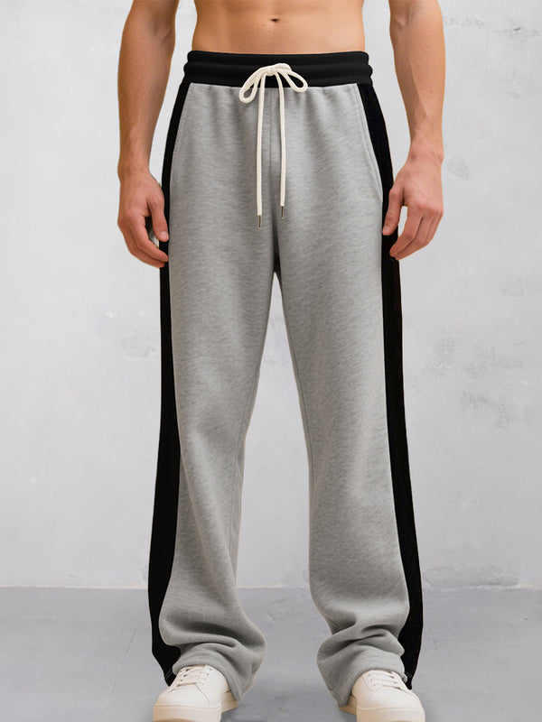 Casual Contrast Color Drawstring Jogger Pants