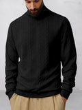 Casual High Collar Jacquard Sweatshirt