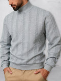 Casual High Collar Jacquard Sweatshirt