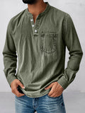 Casual Essential Retro Henley Shirt