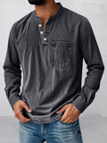 Casual Essential Retro Henley Shirt