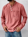 Casual Essential Retro Henley Shirt