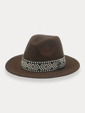 Fedora Hat with Band Hat coofandy Coffee F(56-58)