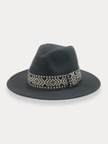 Fedora Hat with Band Hat coofandy Dark Grey F(56-58)