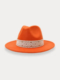 Fedora Hat with Removable Band Hat coofandy Orange F(56-58)