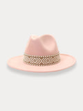 Fedora Hat with Removable Band Hat coofandy Pink F(56-58)