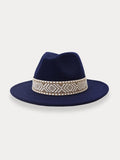 Fedora Hat with Removable Band Hat coofandy Navy Blue F(56-58)