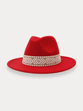 Fedora Hat with Removable Band Hat coofandy Red F(56-58)