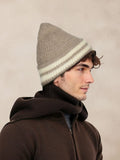 Warm Aesthetic Striped Knit Beanie Hat coofandy Khaki F (23*23 cm)