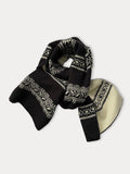 Fashion Jacquard Knit Scarf Scarf coofandy Black One Size