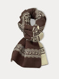 Fashion Jacquard Knit Scarf Scarf coofandy Brown One Size