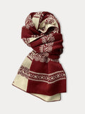 Fashion Jacquard Knit Scarf Scarf coofandy Red One Size