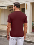 Classic Solid Color Knit Polo Shirt Polos coofandy