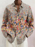 Soft Floral Cotton Linen Shirt Shirts coofandy PAT3 S