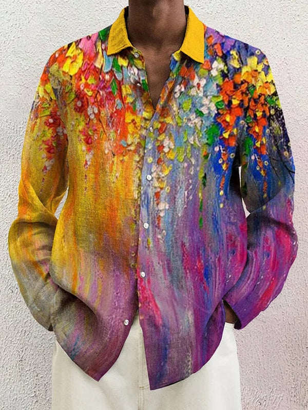 Soft Floral Cotton Linen Shirt Shirts coofandy PAT6 S