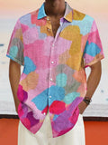Graffiti Painted Cotton Linen Shirt Shirts coofandystore PAT2 S