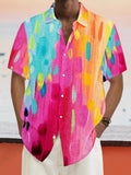 Graffiti Painted Cotton Linen Shirt Shirts coofandystore PAT4 S