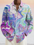 Abstract Graphic Cotton Linen Shirt Shirts coofandystore PAT1 S