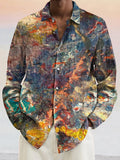 Vintage Printed Cotton Linen Shirt Shirts coofandystore PAT10 S