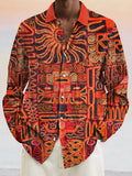 Vintage Printed Cotton Linen Shirt Shirts coofandystore PAT3 S