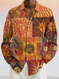 Vintage Printed Cotton Linen Shirt Shirts coofandystore PAT4 S