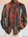 Vintage Printed Cotton Linen Shirt Shirts coofandystore PAT5 S