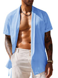 Casual 100% Cotton Shirt (US Only) Shirts coofandy Clear Blue S
