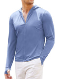 Sun Protection UPF 50+ Hooded Shirt (US Only) Shirts coofandy Blue S