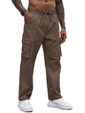Casual Classic 100% Cotton Cargo Pants Pants coofandy Brown S