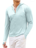 Sun Protection UPF 50+ Hooded Shirt (US Only) Shirts coofandy Clear Blue S