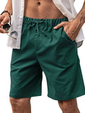 Classic Elastic Waist Linen Shorts (US Only) Shorts coofandy Dark Green S