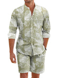 Casual 100% Cotton Graphic Shirt Sets (US Only) Beach Sets coofandy Green S