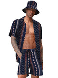 Hawaiian Beach Sets with Bucket Hat (US Only) Sets coofandy Navy Blue S