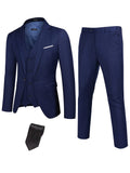 Classic 3-Piece Suit Set with Tie (US Only) Suit Set coofandy Navy Blue S