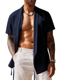 Casual 100% Cotton Shirt (US Only) Shirts coofandy Navy Blue S